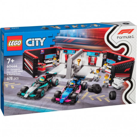 LEGO City 60444 – F1-talli ja Mercedes-AMG‑ ja Alpine-autot