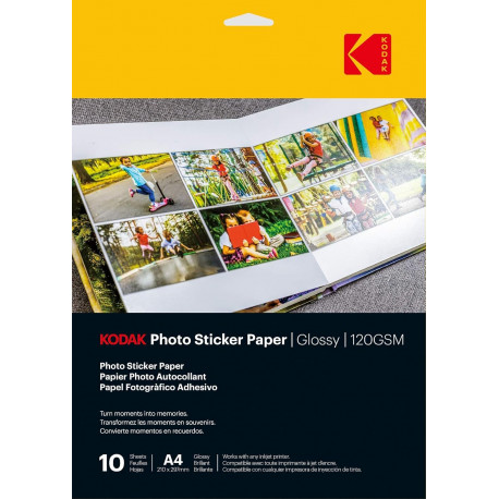 Kodak Photo Sticker Paper A4 Glossy 10 sheets