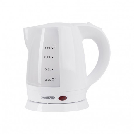Mesko | Kettle | MS 1276 | Standard | 1600 W | 1 L | Plastic | 360° rotational base | White