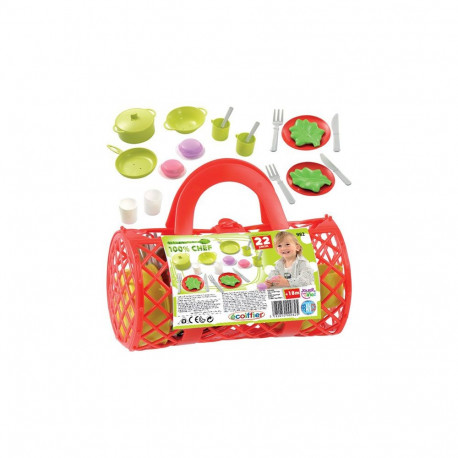 Ecoiffier toidunõud kotis