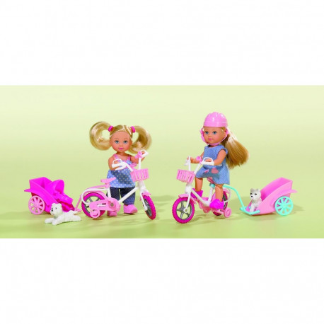 Simba nukk Evi jalgratta ja lemmikloomaga 2 erinevat