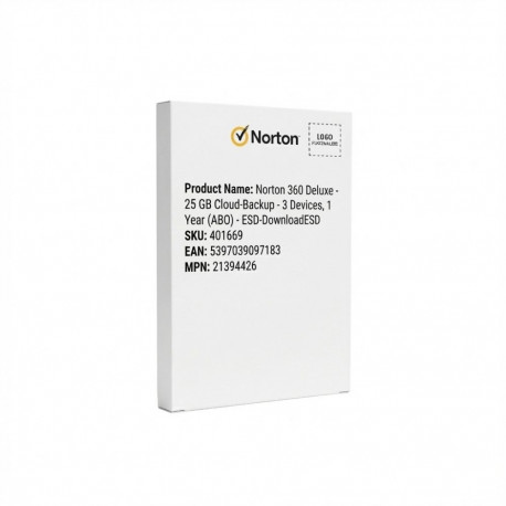 "Norton 360 Deluxe - 25 GB Cloud-Backup - 3 Devices, 1 Year (ABO) - ESD-DownloadESD"