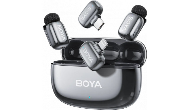 Boya wireless microphone mini 2-01 Lightning/USB-C, lunar silver