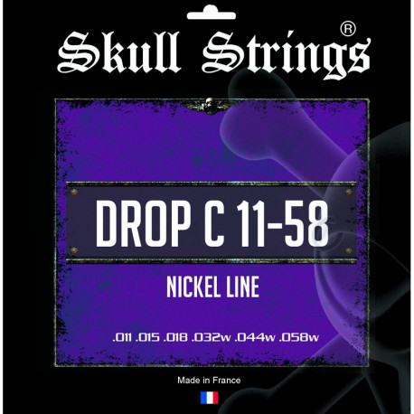 Skull Strings Set Drop C 11-58 011 015 018 032w 044w 058w