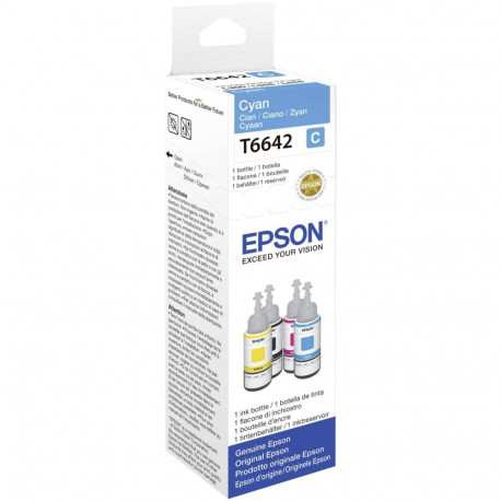 Epson T664 EcoTank -mustepullo, syaani