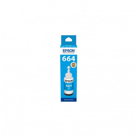 Epson 664C (C13T66424A) Ink Refill Bottle, Cyan