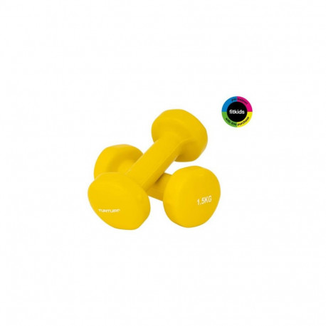 Tunturi Vinyl Dumbbells 1.5kg, Yellow, 2pcs