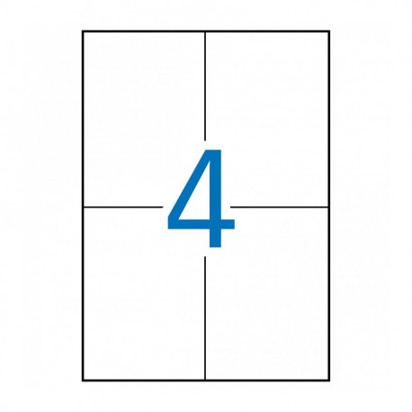 Etikett iseliimuv APLI 105x148mm, 4 tk A4 lehel, 10l/pk, Ref.12919