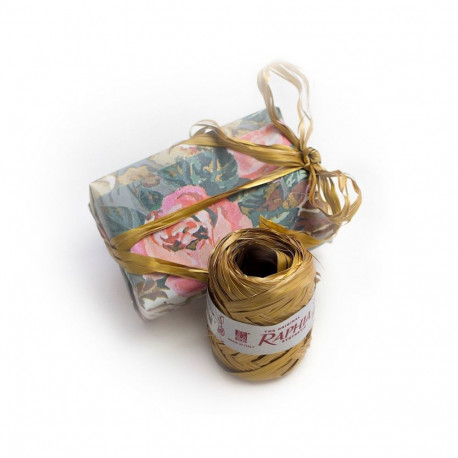 Pakkepael 5mm x 20m, paelamuna Raphia, pronks