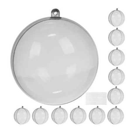 Ruhhy christmas decoration 8cm 12pcs, transparent