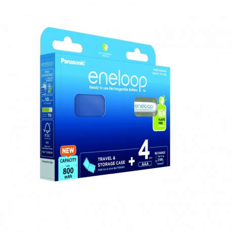 Eneloop akud AAA 800 mAh 4 tk + karp BK-4MCDEC4BE