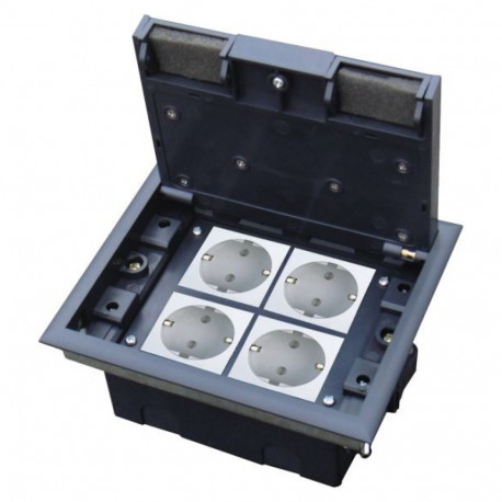 Floor box 4M (45x45) depth adjustable, for technical floor (screed optional)