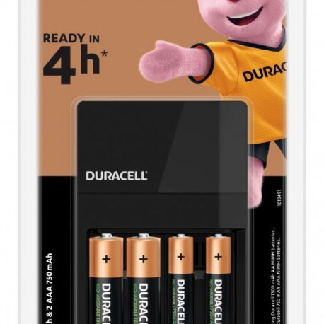 Duracell Hi-Speed Battery Charger (CEF27) includes 2x AA and 2x AAA Rechargeable Batteries