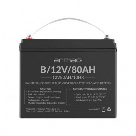 Product: AGM Battery
Voltage: 12V
Capacity: 80Ah
