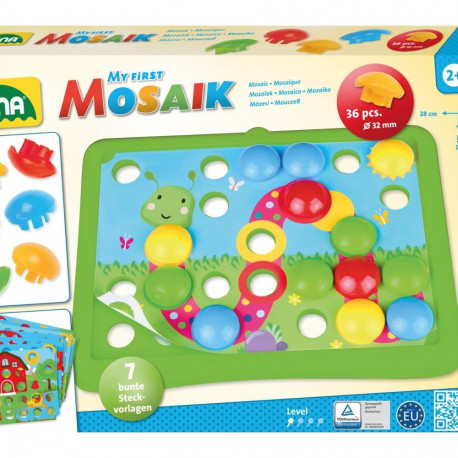 A creative craft kit or activity book designed for young children to create art by placing mosaic pi
