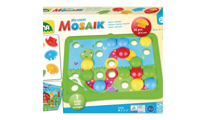 A creative craft kit or activity book designed for young children to create art by placing mosaic pi