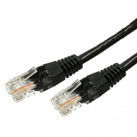 Cable Patchcord cat.5e RJ45 UTP 10m. black