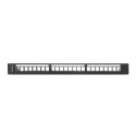 Patch panel 24 ports 1U 19 inch blank black with organizer to keystone modules