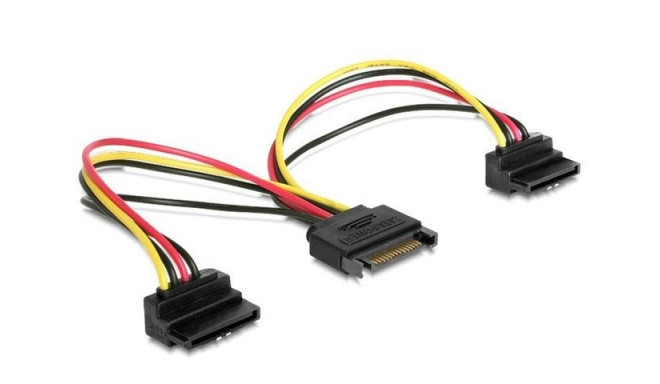 Sata power cable Sata-> (M) >2xSATA angled 15cm