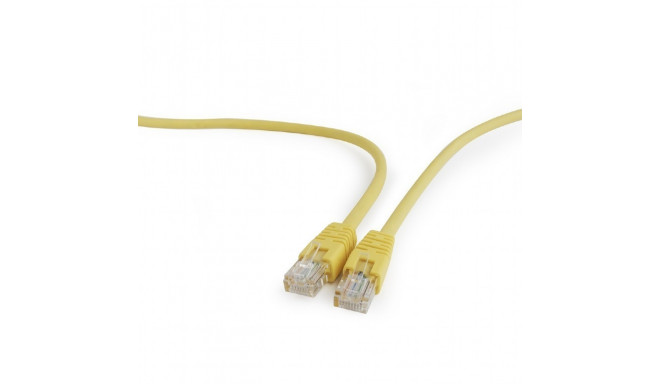 Yellow Patch cord cat 5E molded strain relief 50u plugs, 0.5 m