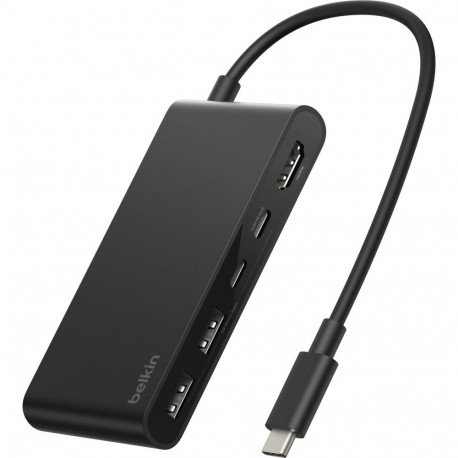 Belkin USB-C adapter CONNECT AVC022hqBK 5-ühes kahe USB-C pordiga, must