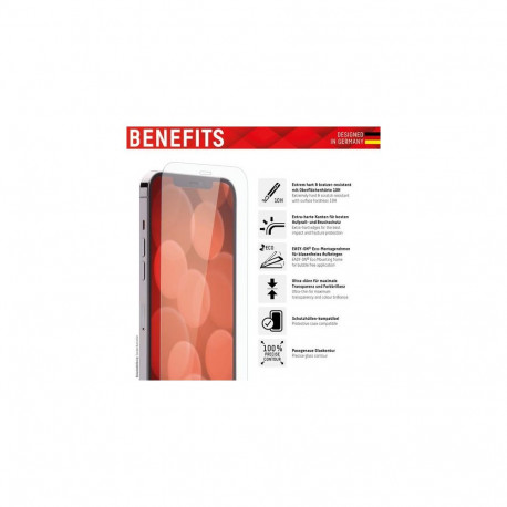 Displex Screen Protector (10H) for Apple iPhone 12 mini, Mounting Frame, Tempered Glass, scratch res