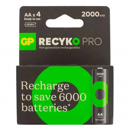 Battery - GP ReCyko+ Pro R6 2000mAh Rechargeable Batteries 4 Pack