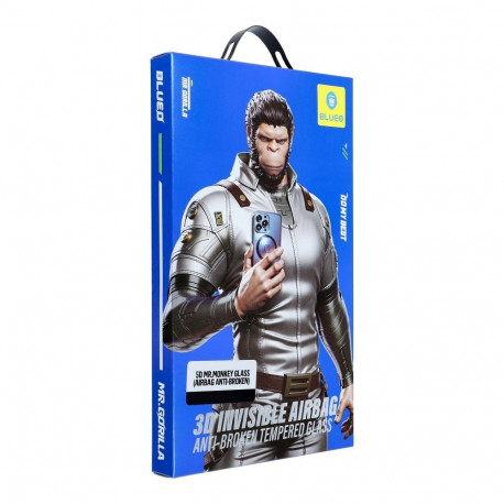 5D Mr. Monkey Glass - Apple iPhone 15 black (Airbag Anti-broken)