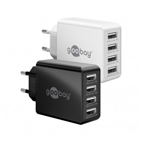 Goobay 30 W USB-A mitme pordiga laadija valge