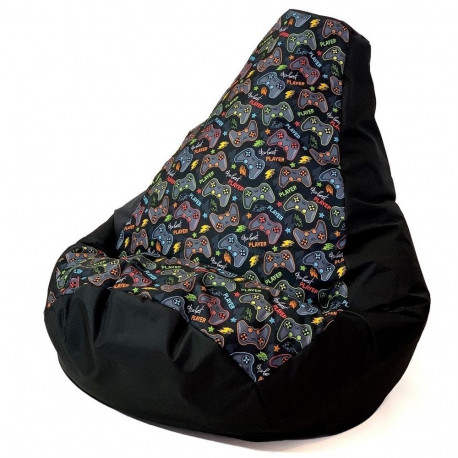 Sako bag pouffe Pear print black-pad player L 105 x 80 cm