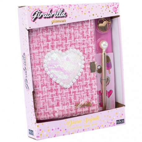 Tweed diary with a sequins heart