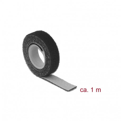 Delock Hook-and-loop fasteners L 1 m x W 13 mm roll black