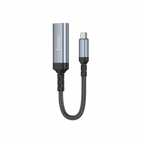 Cable USB C to HDTV conversion cable Hoco 4K 30Hz 0,2 m UA43A metal gray