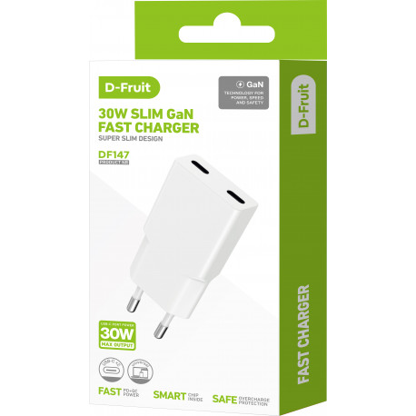 D-Fruit charger 30W 2xUSB-C DF147
