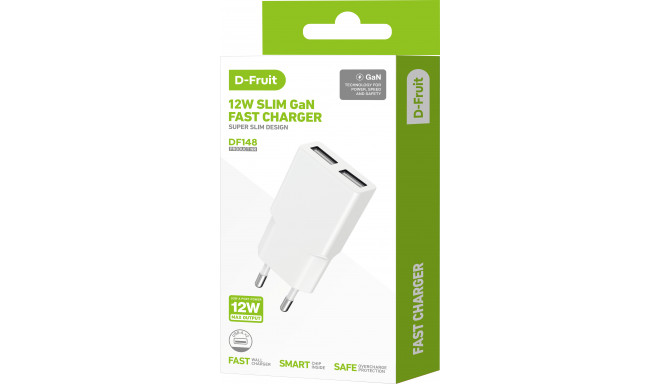 D-Fruit laadija 12W 2xUSB-A DF148