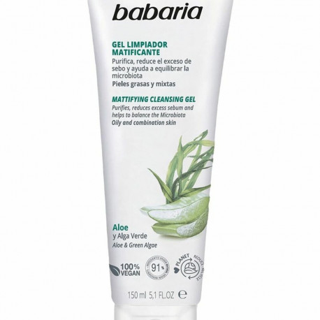 Facial Cleansing Gel Babaria Aloe Vera Mattifying finish 150 ml