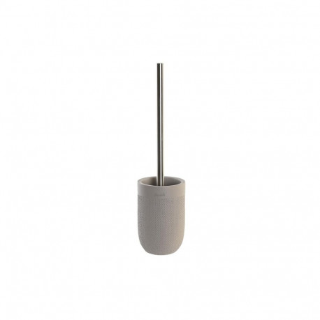 Toilet Brush DKD Home Decor 10 x 10 x 37 cm Grey Cement Stainless steel