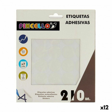 Adhesive labels Pincello White Ø 25 mm 17 x 4 x 19 cm (12 Units)