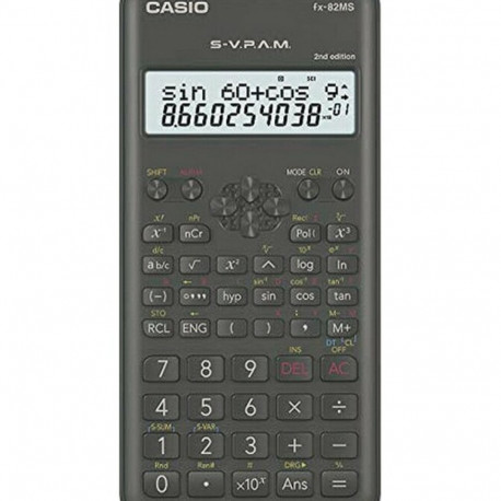 Teaduskalkulaator Casio FX-82 MS2 Must Tumehall Plastmass