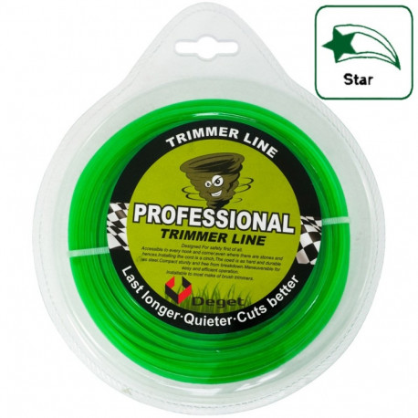 Trimmera aukla Professional, zvaigznīte 2.7mm x 50m DEGET