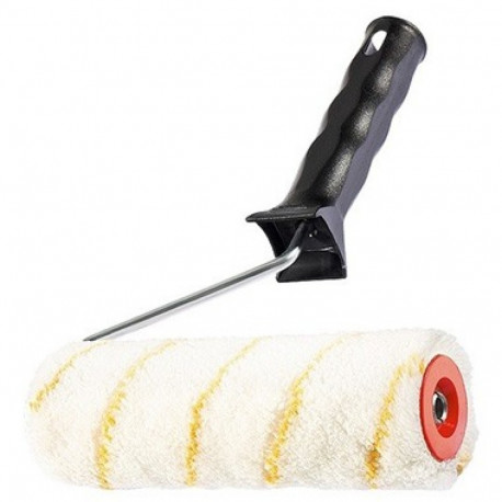 Värvirull käepidemega 25cm Ø41mm, 12mm, polüester, kollane triip
