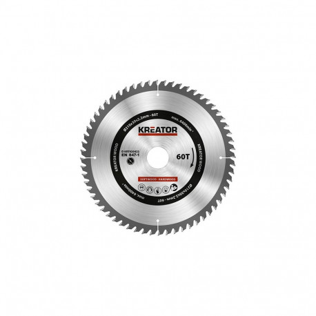 Saw blade for wood Ø210x30x2.2mm, 60 teeth Kreator