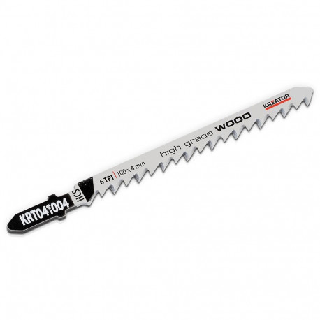 Jigsaw blade for HCS wood 100x4mm 6TPI (2pcs.) Kreator