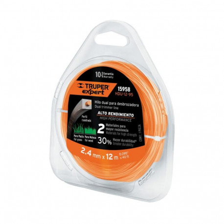 Truper reinforced square trimmer line 2.4mm/12m