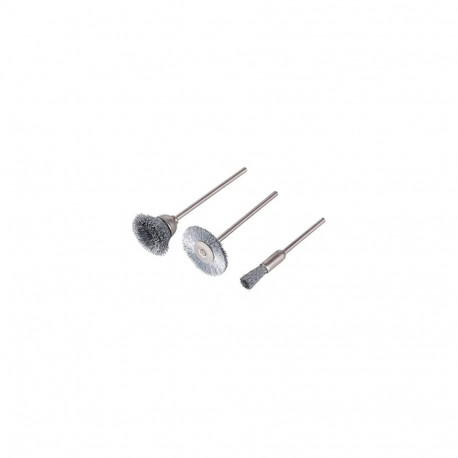 Miniature brushes set for drill 3pcs, 2.3mm shank