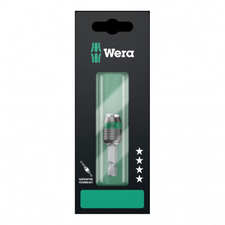 Wera 889/4/1 K Rapidaptor universal bit holder – 1/4" hex, 50 mm blade, quick-release, magnetic, sel