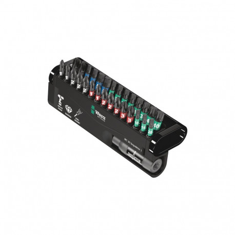 Wera Bit-Check 30 Impaktor 1 Bits Assortment – 30-Piece, Impaktor Technology, Retaining-Ring Magnet 