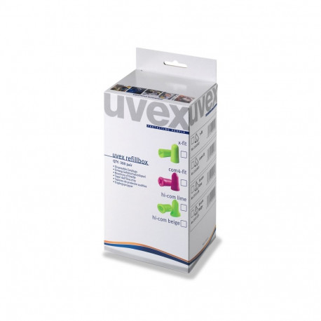 Earplugs X-fit without cord refill box for the Uvex dispenser, 300 pairs. SNR 37 dB