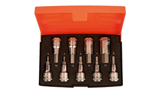 Short socket drivers S9 set HEX H4-H17 9 pcs 1/2"