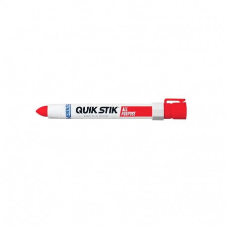 Markal Quik Stik paintstick – solid paint marker, 17 mm wide, red, weather- and UV-resistant, fast d